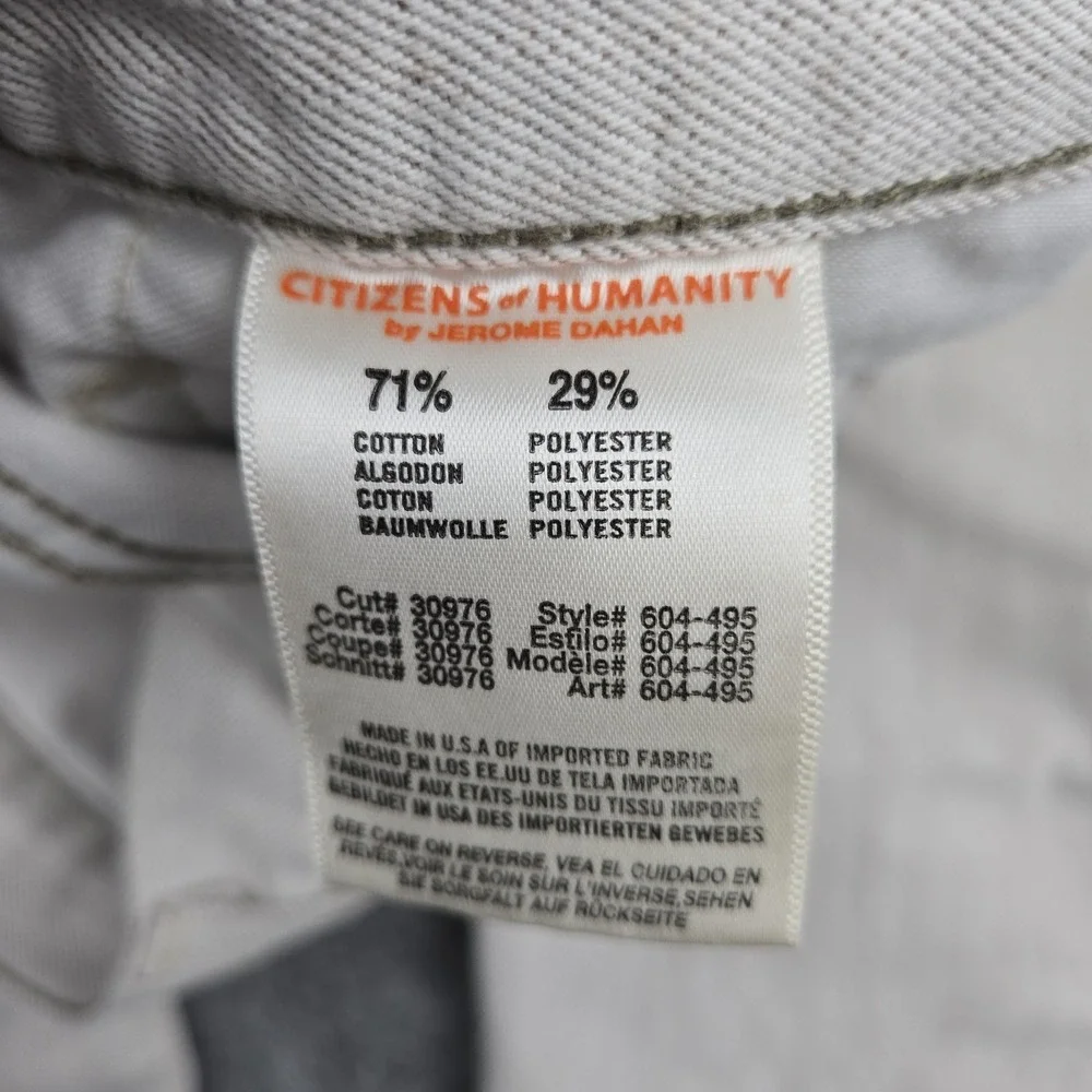 Citizens of Humanity Sid Pants Jeans Men's 38x30 Beige Sand Regular Straight USA
